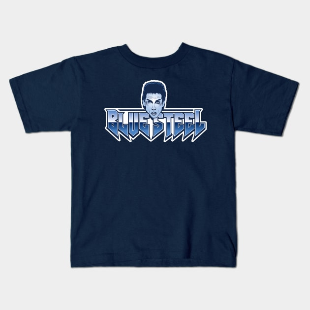 Blue Steel Kids T-Shirt by GradyGraphics